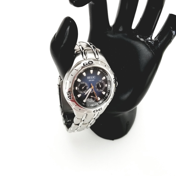 Relic Wet Zr549 Chrome Blue Dial 
